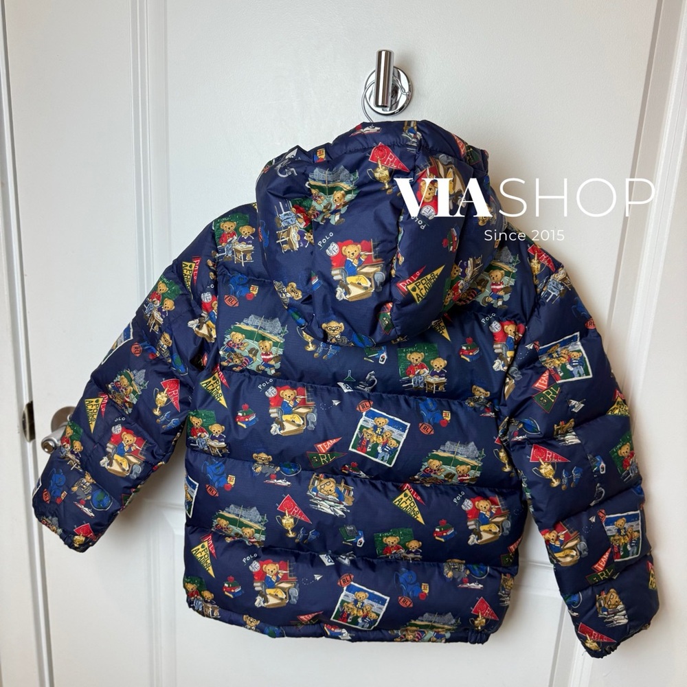 Polo Bear by Ralph Lauren Kid’s Water-Repellent Down Jacket, Multi, Retail $195 - Picture 6 of 9
